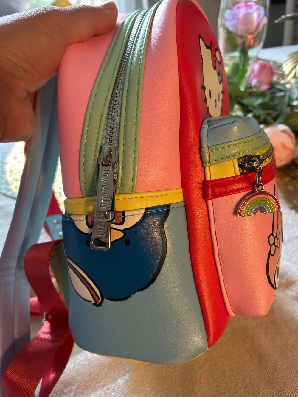 Sanrio Mini Backpack with Hello Kitty & My Melody - Red Pink Blue Yellow